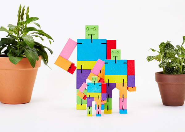 'Cubebot' Multicolored Wood - My Modern Met Store