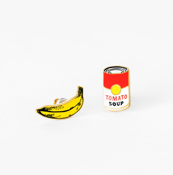 Pop Art Soup and Banana Earrings - My Modern Met Store