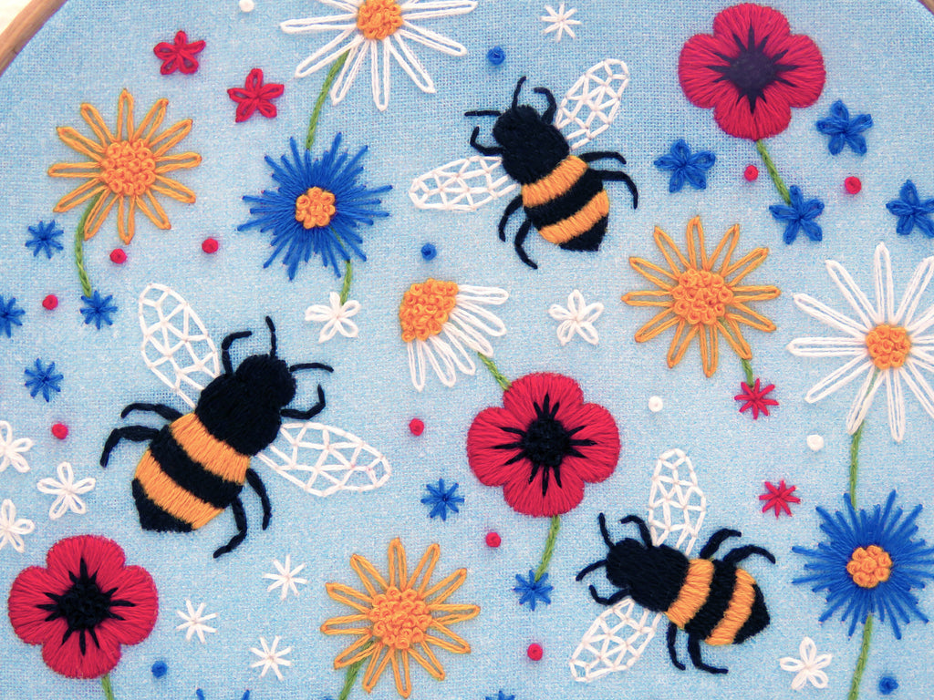 'Bees and Wildflowers' Embroidery Kit - My Modern Met Store