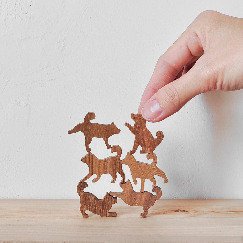 Wooden Toy Dog Stacking Game