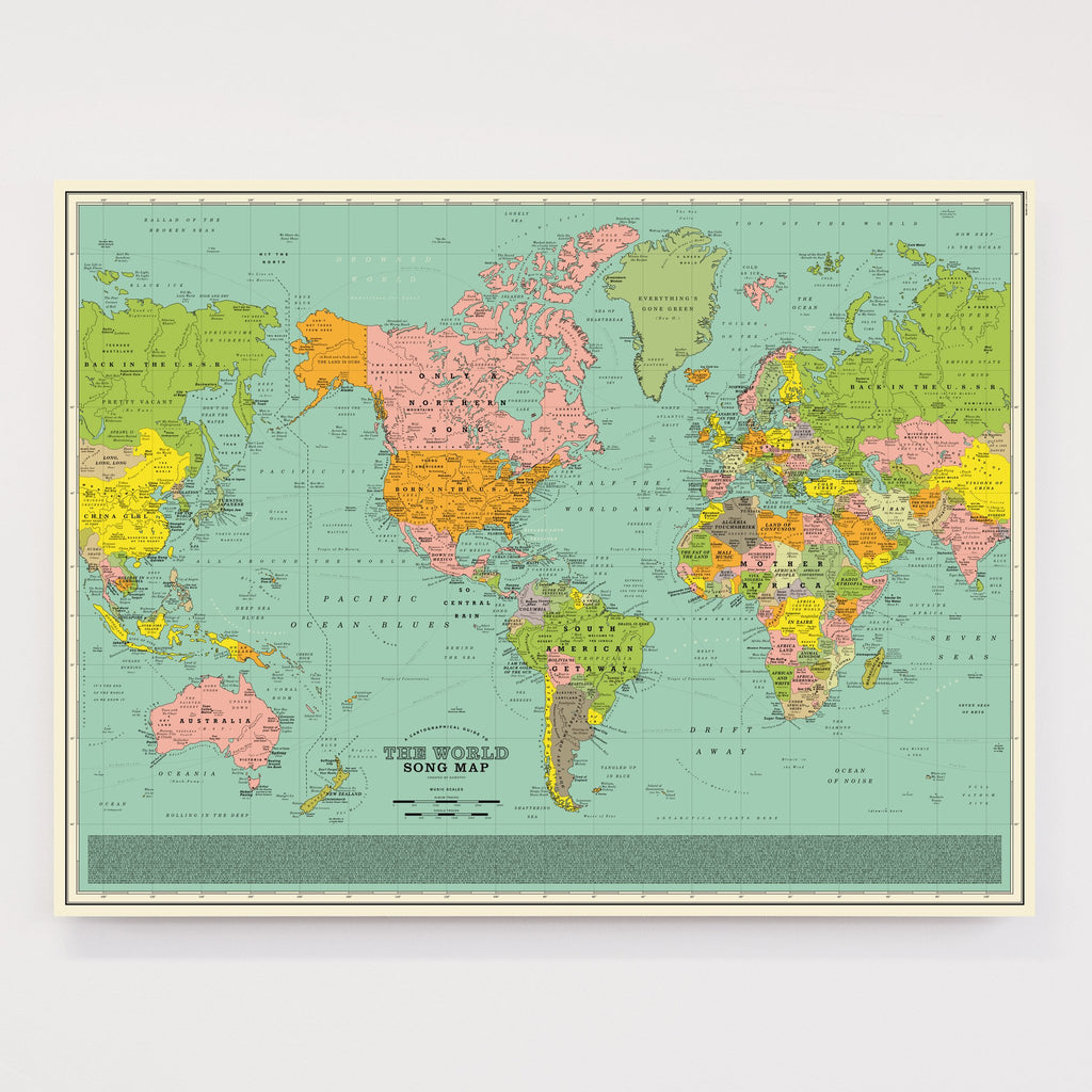 World Song Map Poster