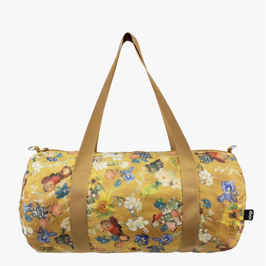 Flower Pattern Gold Weekender Bag