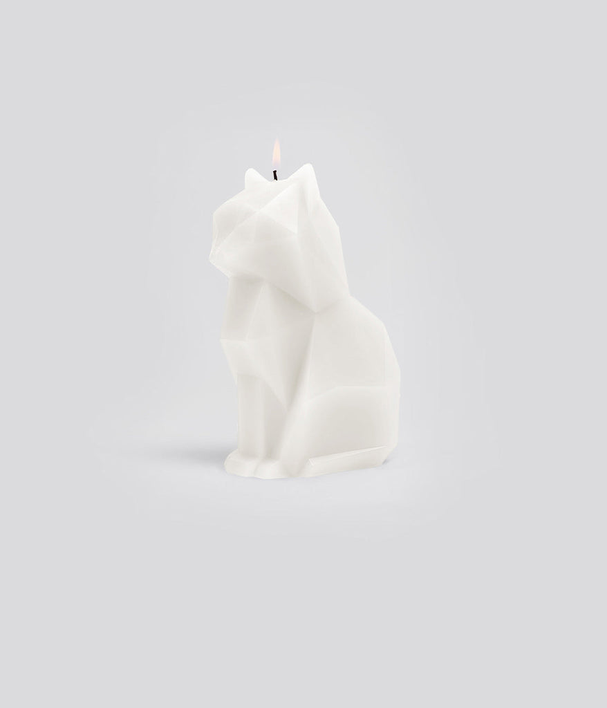 White Kisa Cat Candle