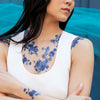 Blue Floral Temporary Tattoos - My Modern Met Store