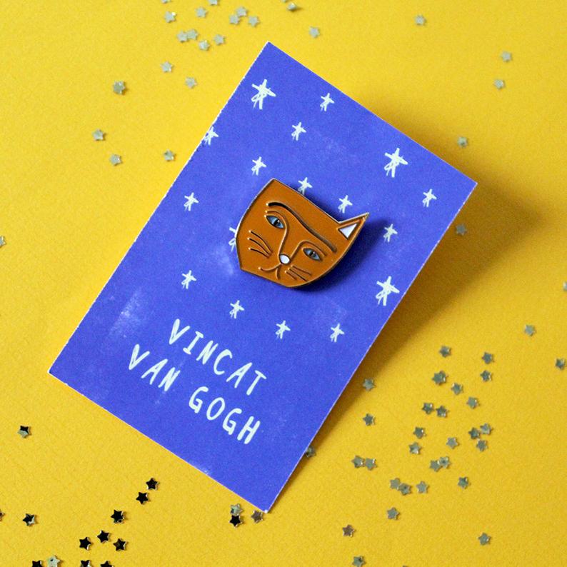 'Vincat van Gogh' Enamel Pin - My Modern Met Store