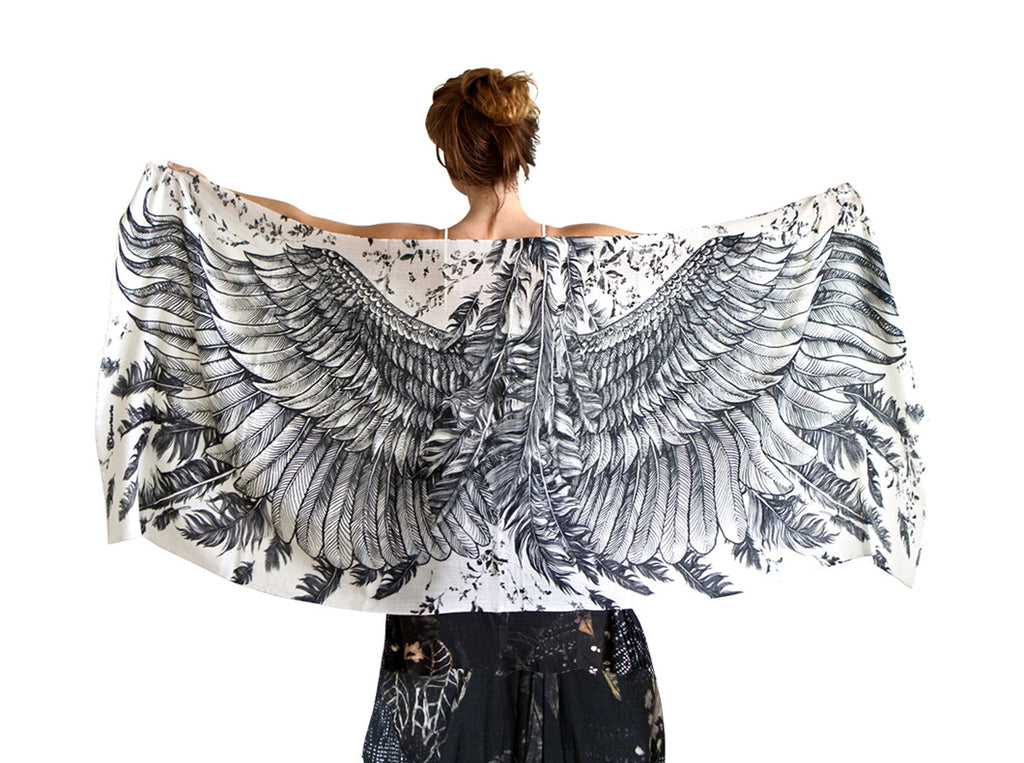 White Wings Bird Scarf - My Modern Met Store